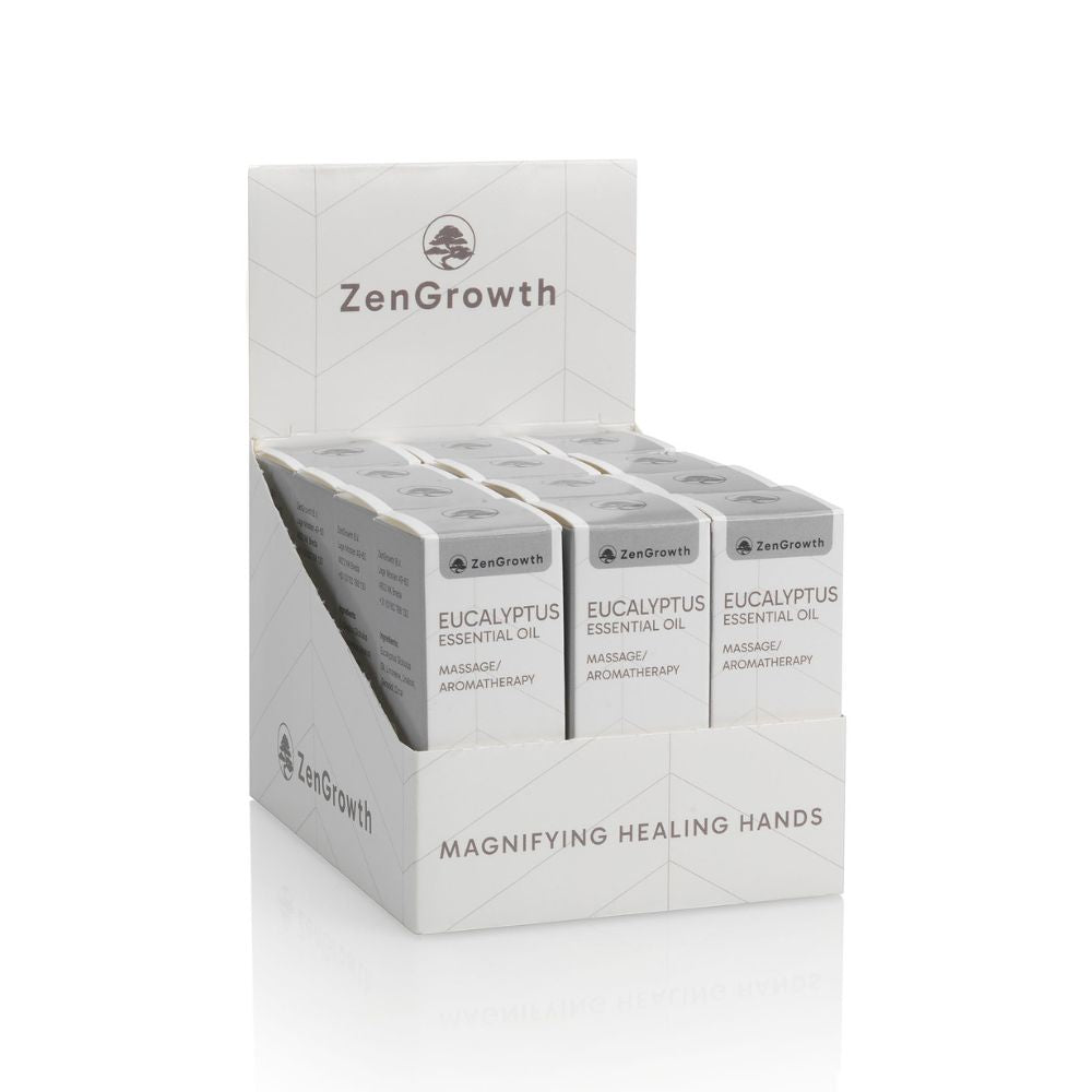 ZENGROWTH Etherische Olie Eucalyptus Display inclusief 12 flesjes