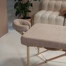 Badstof Hoeslaken Massagetafel Lichtbruin met Uitsparing