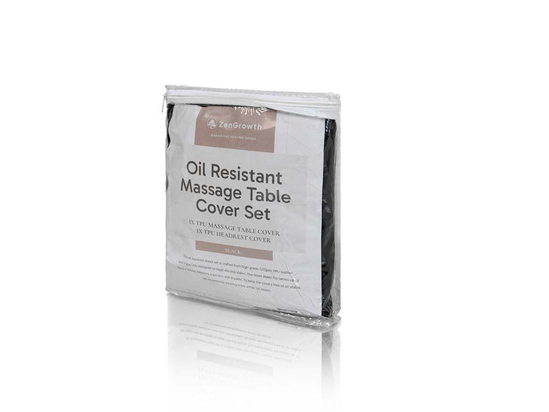 Oliebestendige Hoeslaken Set Massagetafel met Hoofdsteun Zwart 80cm
