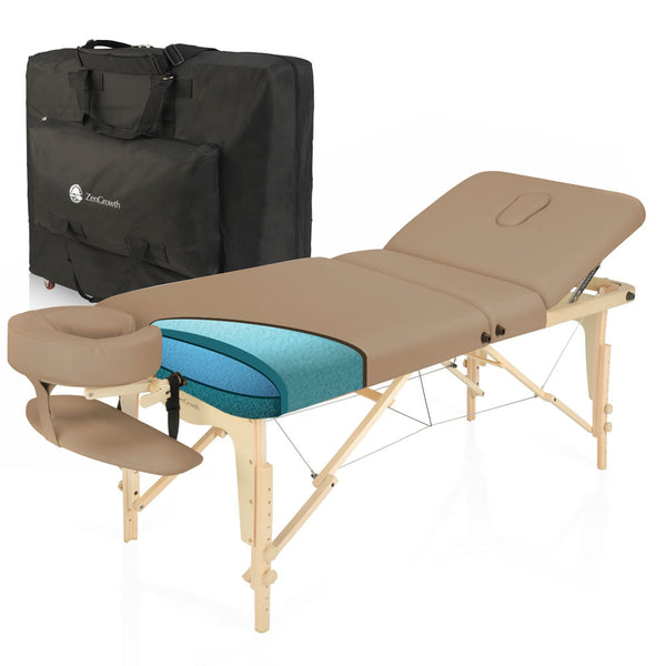 Tweedekans ZENGROWTH Inklapbare Massagetafel Nimman Mocca 71cm