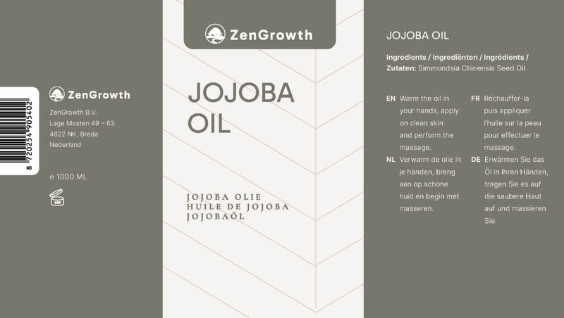 ZenGrowth 100% Koudgeperste Jojoba Olie 1l