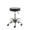 ZenGrowth Tabouret Zwart met voetring en chromen frame
