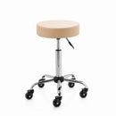 ZenGrowth Tabouret Beige met chroom frame – kapperswieltjes