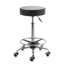 ZenGrowth Tabouret Zwart met voetring en chromen frame