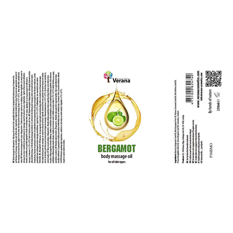 Verana 100% natuurlijke Massageolie Bergamot 250ml