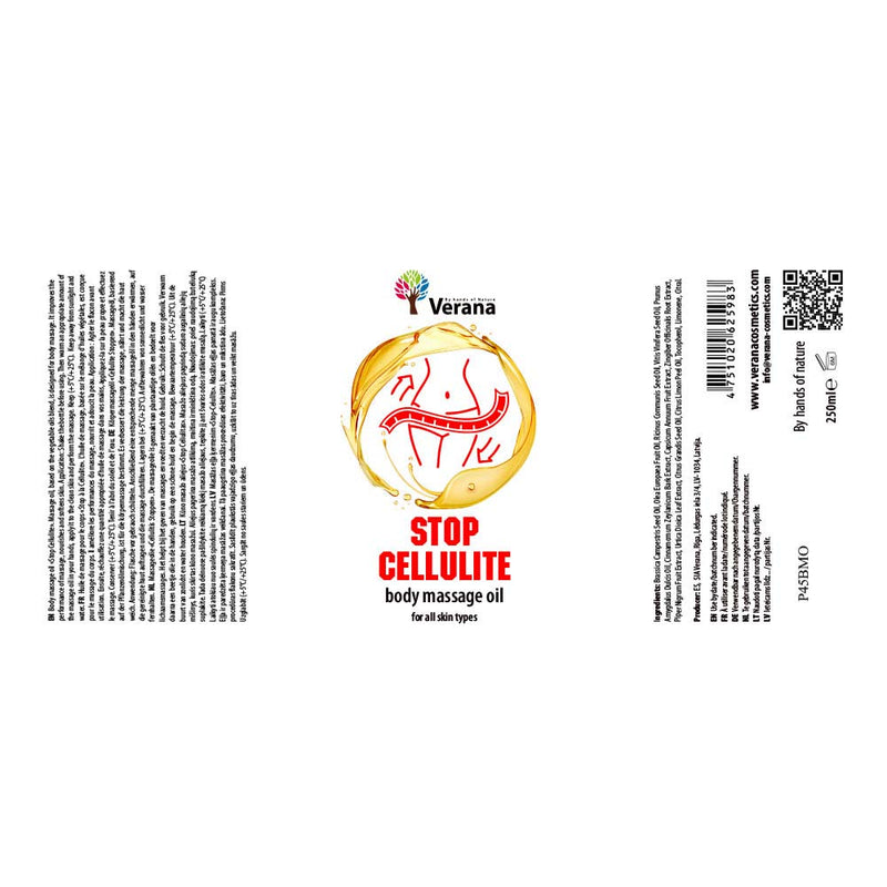 Verana 100% natuurlijke Stop Cellulite Massageolie 250ml