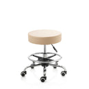 ZenGrowth Tabouret Beige met voetring en chroom frame