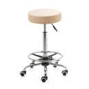 ZenGrowth Tabouret Beige met voetring en chroom frame