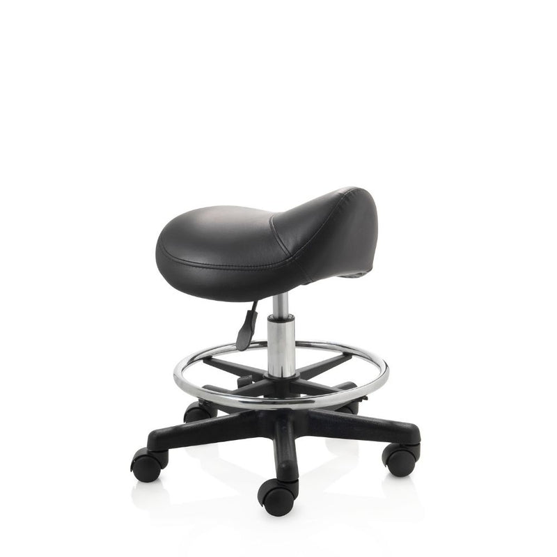 ZenGrowth Zadelkruk Zwart met voetring en plastic frame