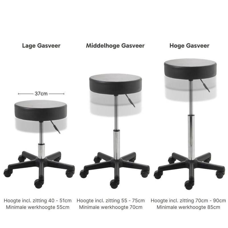 ZenGrowth Tabouret Zwart met plastic frame