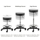 ZenGrowth Tabouret Zwart met voetring en plastic frame