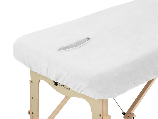ZenGrowth Serenza microvezel hoeslaken met uitsparing wit