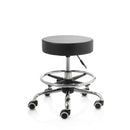 ZenGrowth Tabouret Zwart met voetring en chromen frame
