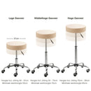 Tweedekans ZenGrowth Tabouret Beige met chroom frame, Hoge gasveer en Harde Wieltjes