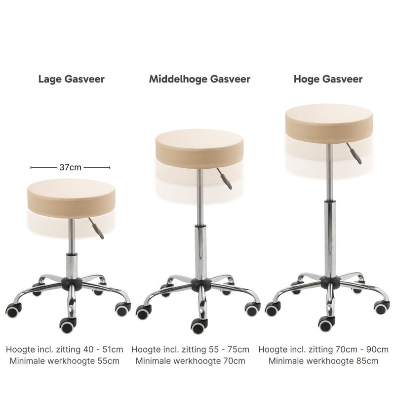 ZenGrowth Tabouret Beige met chroom frame
