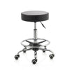 ZenGrowth Tabouret Zwart met voetring en chromen frame