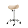 Tweedekans ZenGrowth Zadelkruk Beige met chromen frame, hoge gasveer en Zachte Wieltjes