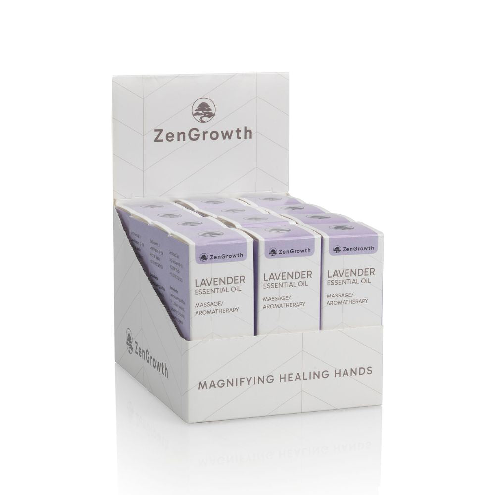ZENGROWTH Etherische Olie Lavendel Display inclusief 12 flesjes