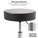 ZenGrowth Tabouret Zwart met voetring en chromen frame