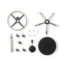 ZenGrowth Tabouret Zwart met voetring en chromen frame