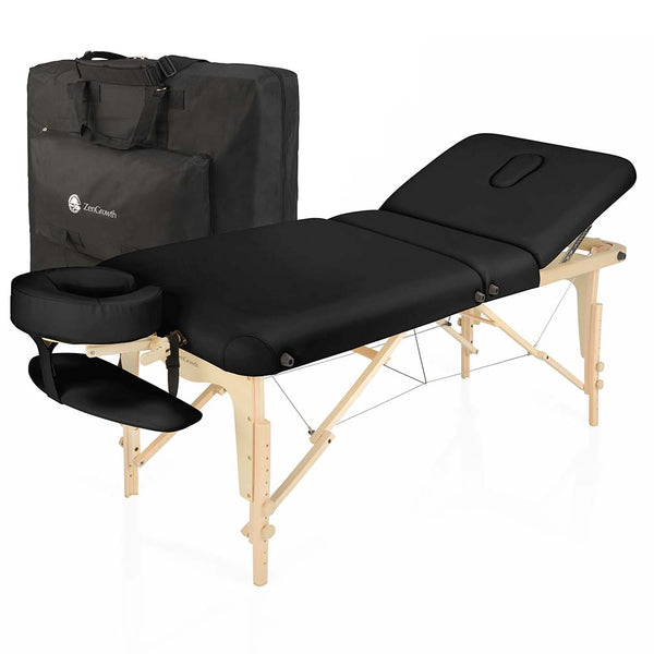 ZENGROWTH Inklapbare Massagetafel Nimman Zwart 71cm