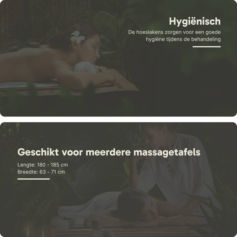 Badstof Hoeslaken Massagetafel Zwart met Uitsparing