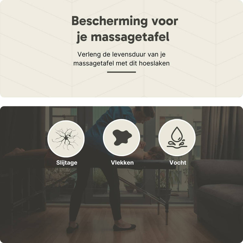 Badstof Hoeslaken Massagetafel Zwart met Uitsparing