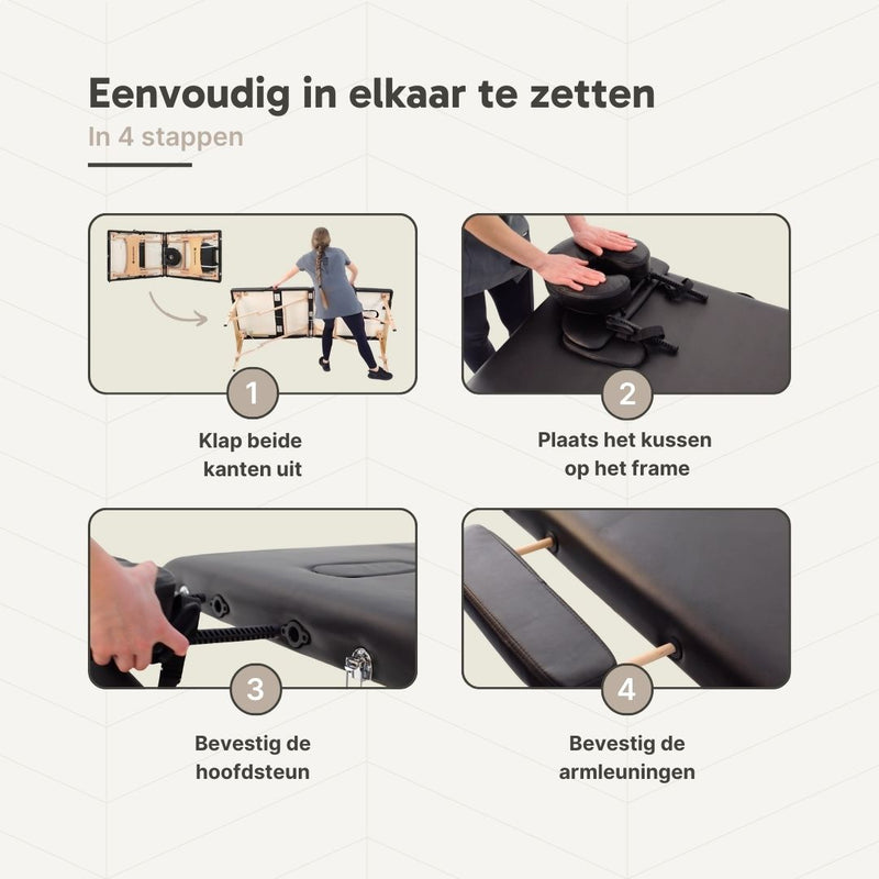 ZENGROWTH Massagetafel Economy Zwart