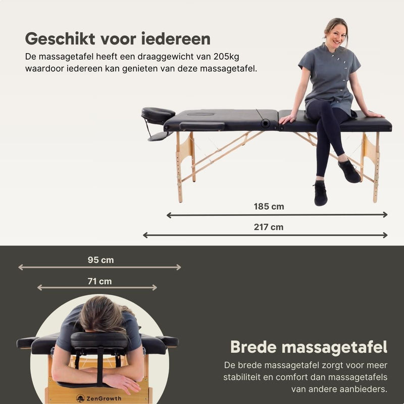 ZENGROWTH Massagetafel Economy Zwart
