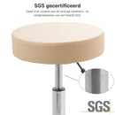 Tweedekans ZenGrowth Tabouret Beige met chroom frame, Hoge gasveer en Harde Wieltjes