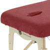 Badstof Hoeslaken Massagetafel Burgundy met Uitsparing