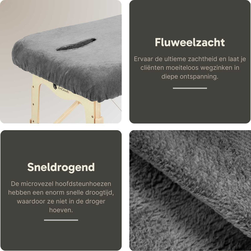 ZenGrowth Serenza microvezel hoeslaken met uitsparing grijs