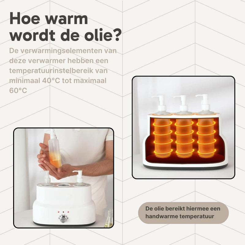 Massageolieverwarmer 3 Flessen