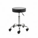 ZenGrowth Tabouret Zwart met chromen frame – harde wieltjes voor zachte ondergrond