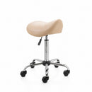 ZenGrowth Zadelkruk Beige met chromen frame – harde wieltjes voor zachte ondergrond