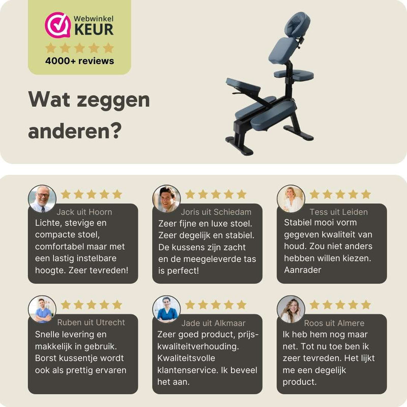 ZENGROWTH Massagestoel Legian Inklapbaar Blauw
