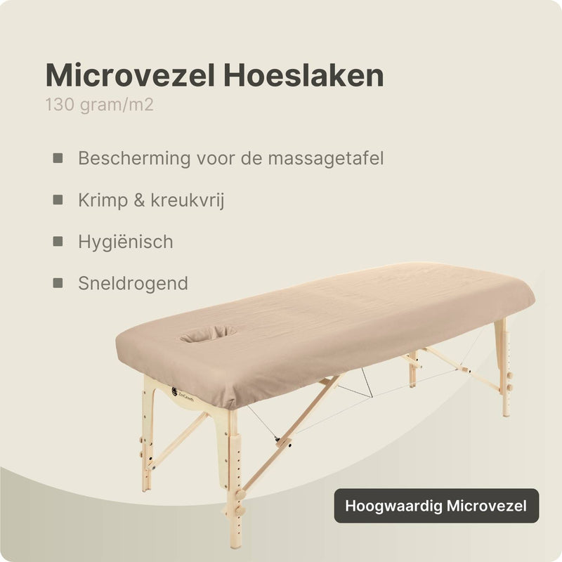 Microvezel hoeslaken met uitsparing Lichtbruin 80cm