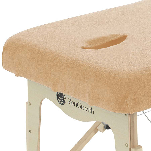Tweedekans set van 3 Badstof Hoeslaken Massagetafel Lichtbruin met uitsparing