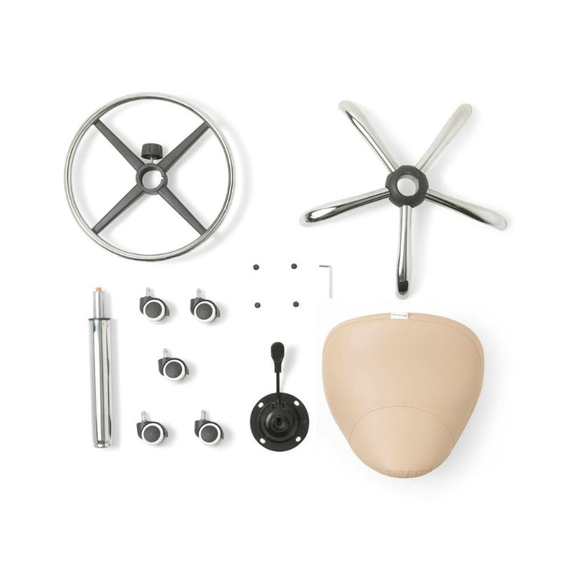 ZenGrowth Zadelkruk Beige met chromen frame en voetring