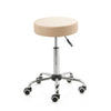 Tweedekans ZenGrowth Tabouret Beige met chroom frame, middelhoge gasveer, zachte wieltjes