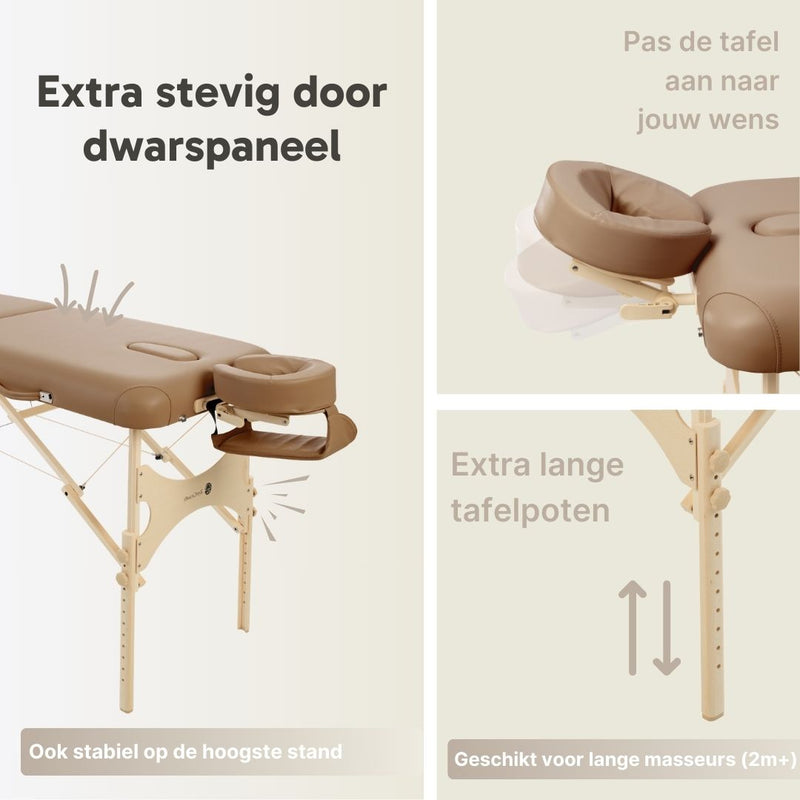 Tweedekans ZENGROWTH Massagetafel Belverde 2.0 Mocca 71cm
