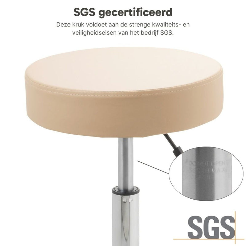 ZenGrowth Tabouret Beige met chroom frame