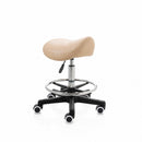 ZenGrowth Zadelkruk Beige met voetring en plastic frame – zachte wieltjes voor harde ondergrond