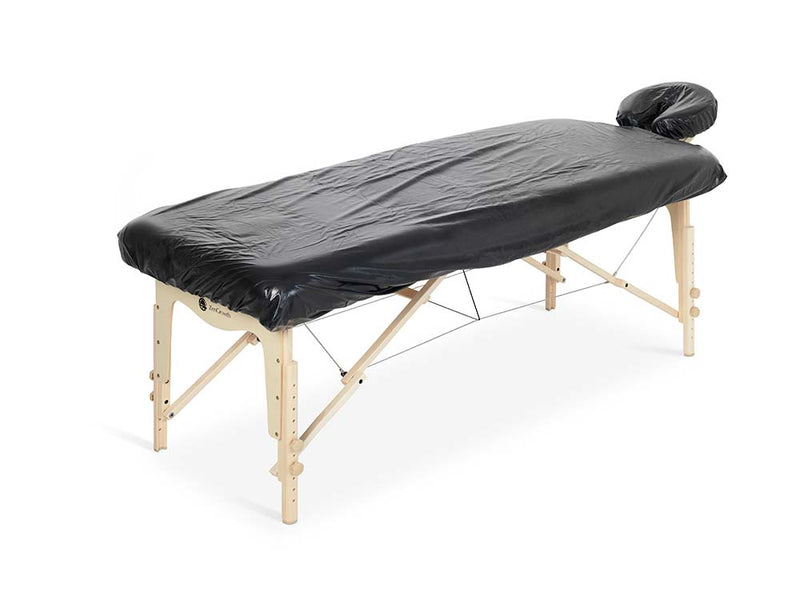 Oliebestendige Hoeslaken Set Massagetafel met Hoofdsteun Zwart 80cm