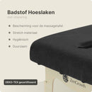 Badstof Hoeslaken Massagetafel Zwart met Uitsparing
