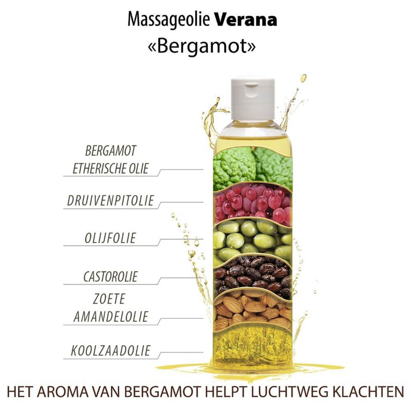 Verana 100% natuurlijke Massageolie Bergamot 250ml