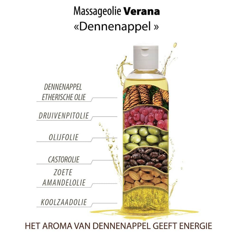 Verana 100% natuurlijke Massageolie Dennenappel 250ml