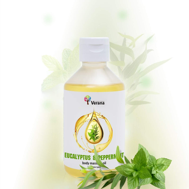 Verana 100% natuurlijke Massageolie Eucalyptus & Pepermunt 250ML