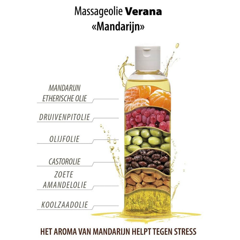 Verana 100% natuurlijke Massageolie Mandarijn 250ml