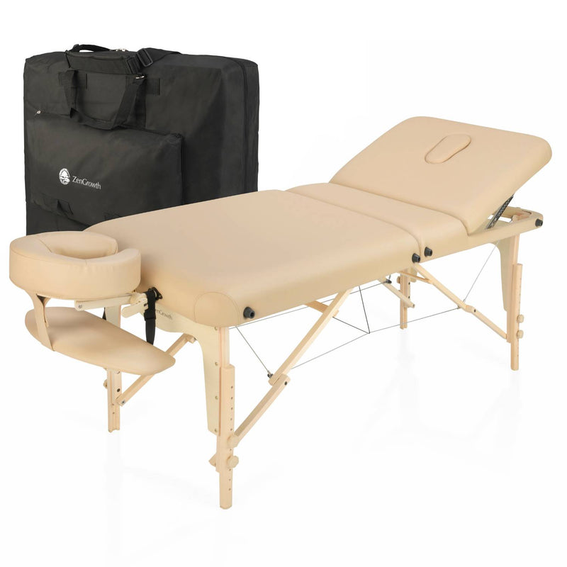 ZENGROWTH Inklapbare Massagetafel Nimman Beige 71cm
